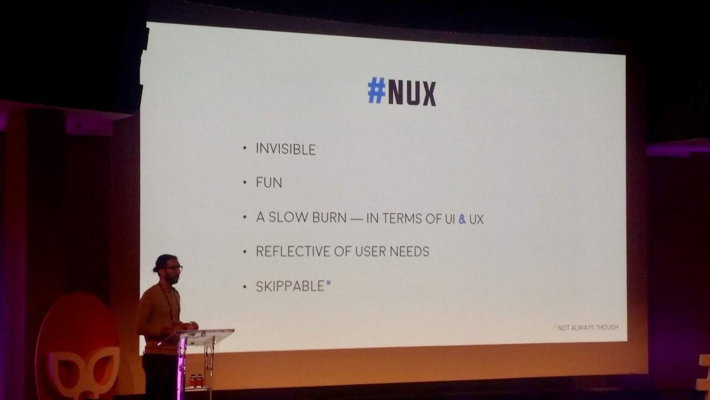 dimo speaking on stage at the EXF 2018 conference